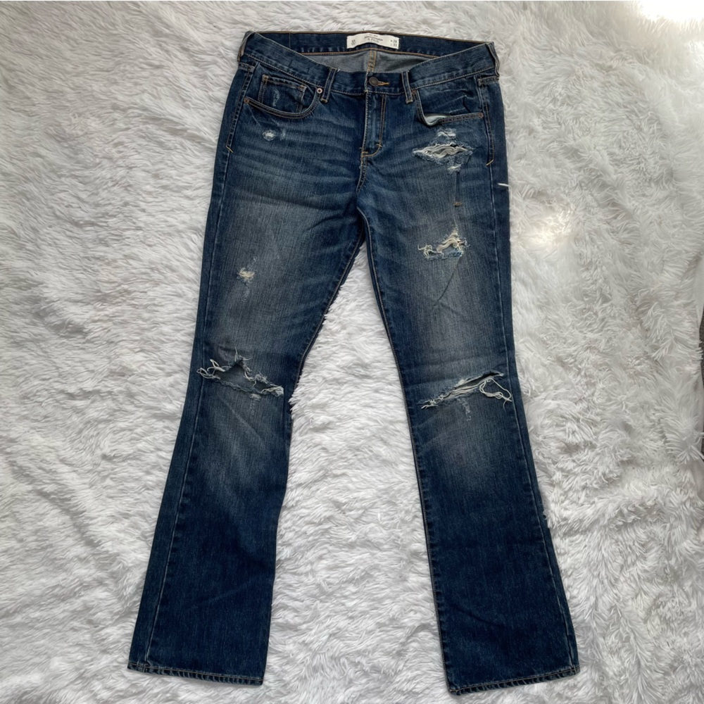 Abercrombie & Fitch Distressed Bootcut Jean